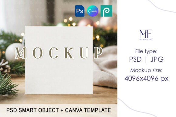 Download Square Holiday Invitation Card Mock-up - Premium Resources